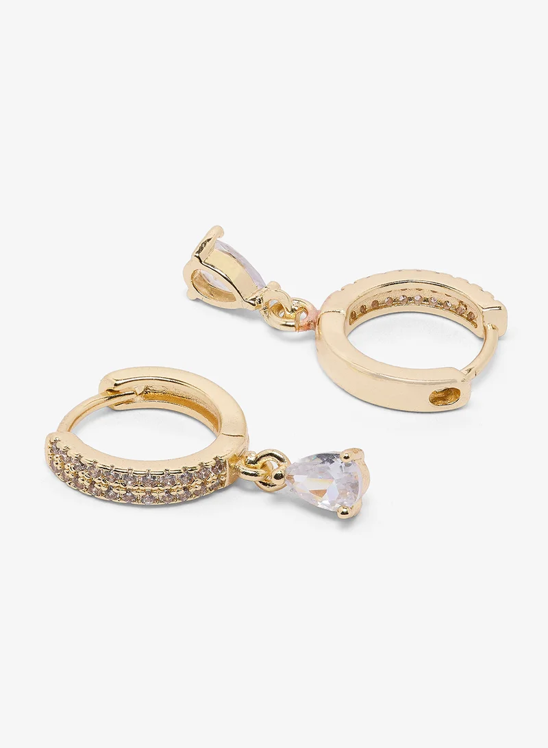 ELLA Diamonte Rhinestone Embellished Earrings Silver